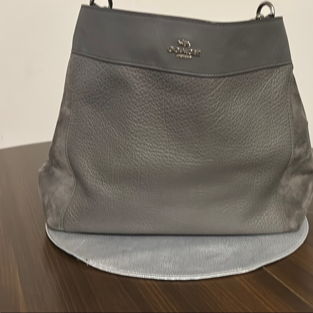 Coach Charcoal Leather Shoulder Bag